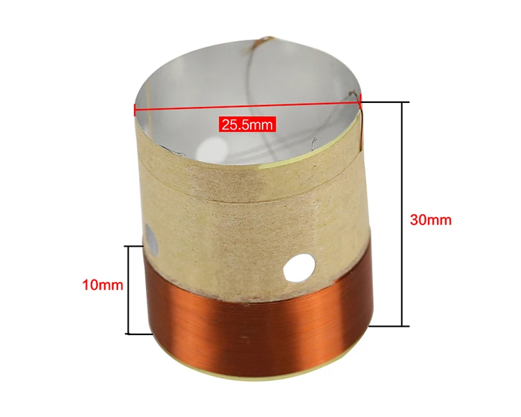 25,5 мм НЧ-динамик звуковая катушка 4ohm 25 Core Белый Черный Алюминий запчасти для ремонта динамика для 4-10 дюймов динамик 2 шт