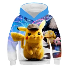 

Boys And Girls 3D Sweatshirt Pikachu Cartoon Printed Long Seeve Pullover Sleeve Sportswear 2021 Fall Casual Top 4-14t