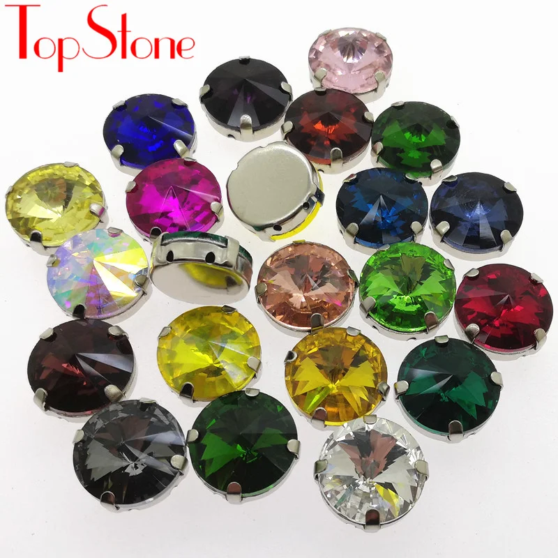 TopStone Rivoli Хрустальное стекло пришивные стразы с когтями разноцветные 6 ~ 18 мм