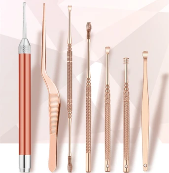 

7Pcs Ear Pick Set Stainless Steel Earpick Ear Wax Curette Remover Ear Cleaner Spoon Spiral Ear Clean Tool with Case