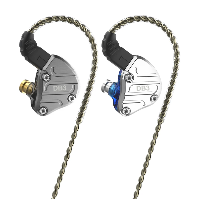 NiceHCK DB3 인이어 이어폰, 1BA + 2DD 하이브리드 3 드라이버, DJ 모니터 러닝 스포츠 이어폰, 하이파이 헤드셋, 금속 이어버드 IEM