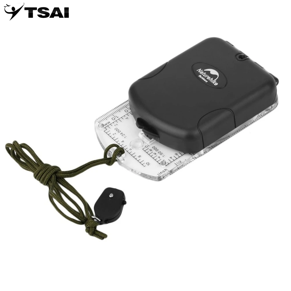 NH NaruteHike Outdoor Professional Multifunctional Luminous Transparent Compass Camping Hiking Compass In Stock