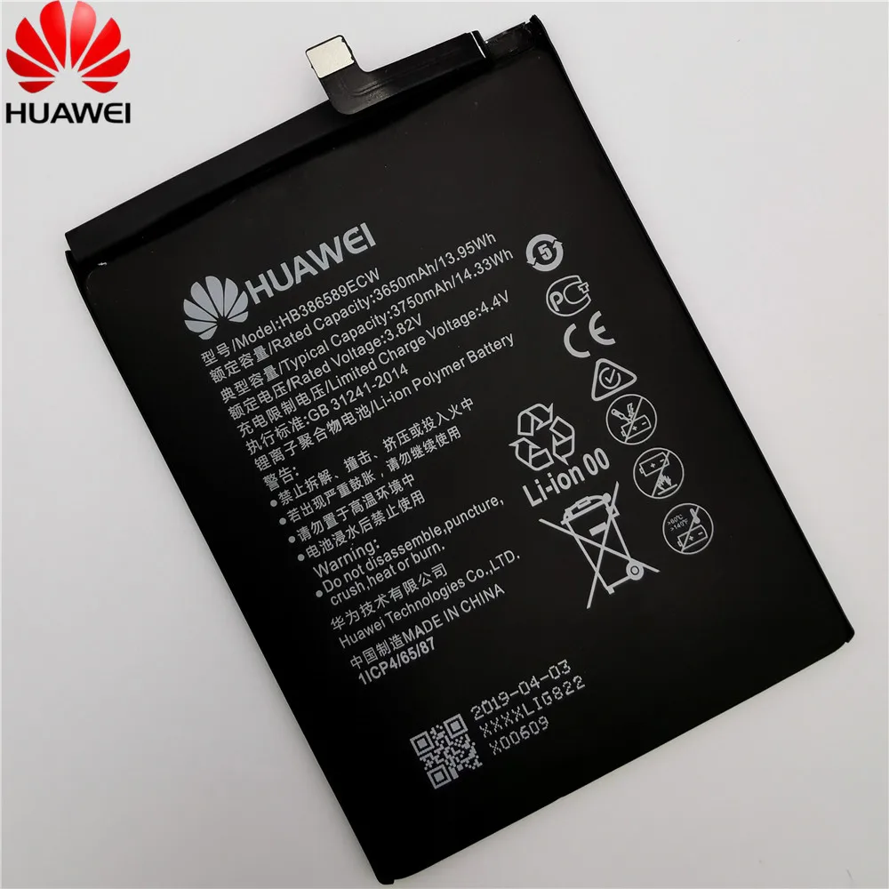 Для huawei Honor 8X аккумулятор HB386589ECW 3750 мАч полная емкость для huawei View 10 Lite замена батареи+ Бесплатные инструменты
