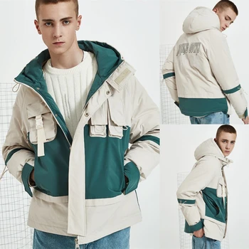 

2019 Brand Fashion Korean style mens down jacket heated winter coat outdoor hiking skiing warm sports jacket male top quality