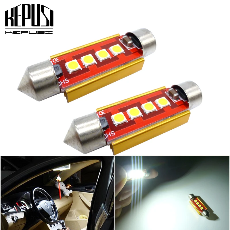 2x FESTOON LED BULB C5W C10W Car LED License Plate Reading Dome Lamp