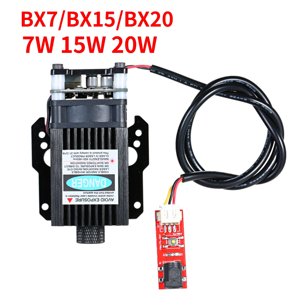 

7W 15W 20W Laser Head Laser Module Blue-violet Light For VG-L7 Laser Engraving Machine Woodworking Machinery Parts DIY Tools