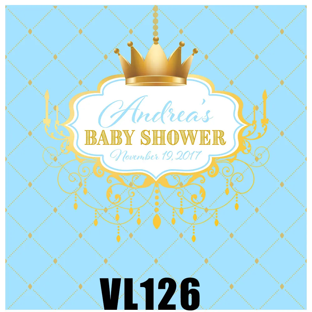 HUAYI Baby Shower Party Background Customized Vinyl Backdrop For Photography Tiffany Blue Gold Crown Photo Booth VL126 | Электроника
