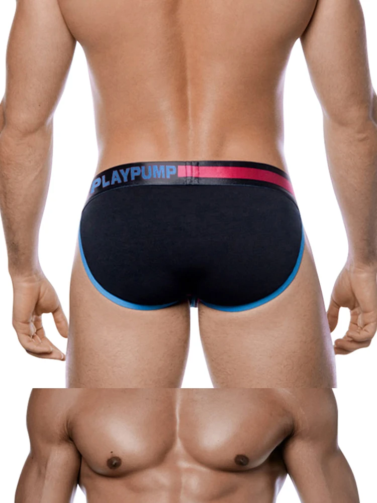 PLAYPUMP Brand Man Underwear Cotton Briefs Men Sexy Under Wear Gay Breathable Sports Fashion Male Panties Side Cut  PP9113 boxer briefs with ball pouch