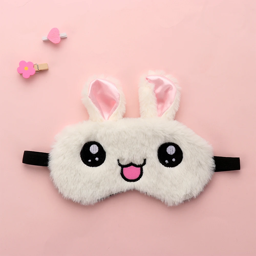 1PC Eye Cover Shade Plush+Cotton Rabbit Cartoon Animal Sleeping Soft Eye Masks Blindfold Relax Nap Sleeping Aid Eyepatch Tools