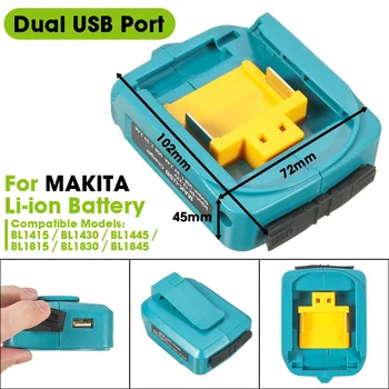 

Dual USB Port Adapter Charging Adapter Converter For MAKITA 12-22V Li-ion Battery