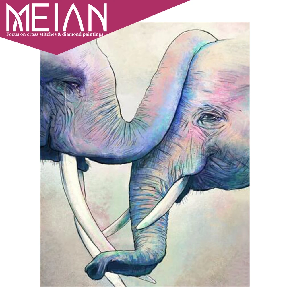 2020 г. Meian Elephant полный набор для алмазной вышивки мозаика с животными