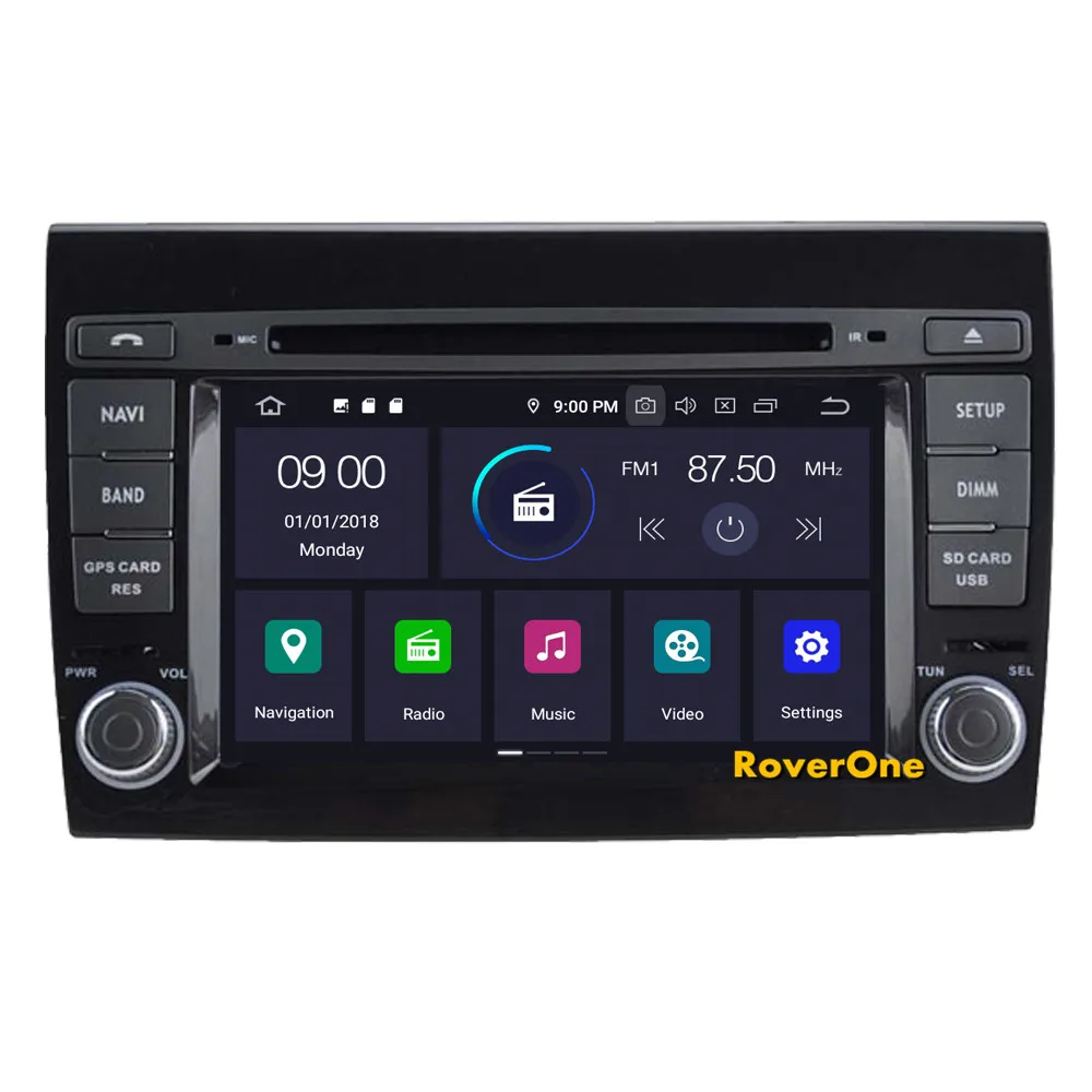 Discount RoverOne Car Multimedia System For Fiat Bravo 2007-2013 Android 9.0 Octa Core Autoradio GPS Stereo Bravo Media Multimedia 6