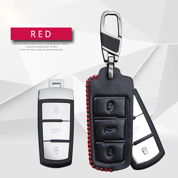Red Line Insert Для VW ключ CC чехол Брелок Кожаный Брелок чехол для Volkswagen Golf 4 5 6 7 MK7 Passat CC 3C B5 B6 B7 B8 Magotan Polo CC - Название цвета: Red Line Insert