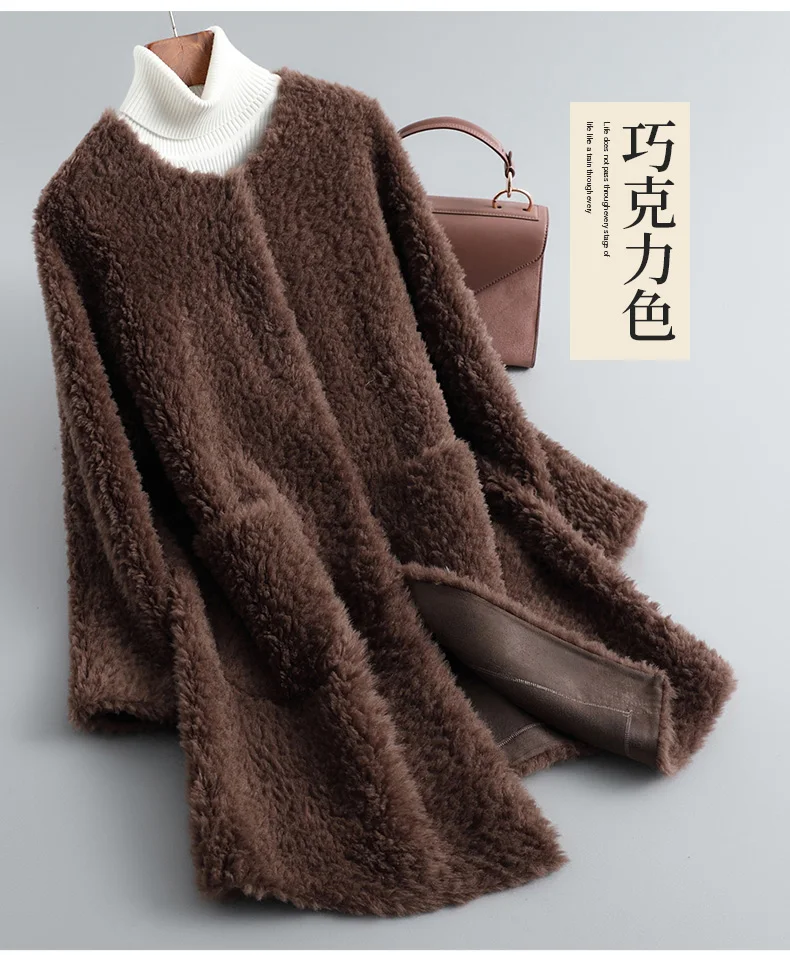Tanie 2022 nowa zimowa marka strzyżenie owiec Pellet Fur Coat kobiety sklep