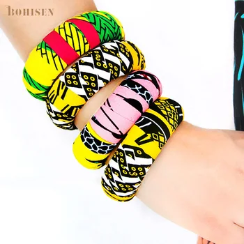 

BOHISEN African Women Bracelet Bazin Combine With Scraf African Print Dashiki Clothes For Women 9 Color Width:7cm Height:3cm