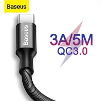 Baseus 3A USB Typ C Kabel USB C QC 3,0 Schnelle Ladegerät USB C Kabel forHuawei P20 Samsung Xiaomi Nylon USB C Draht Telefon Datum Cabo