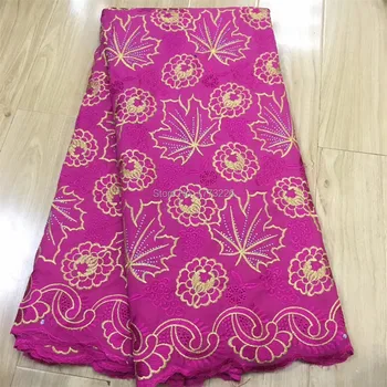 

Red Color High Quality Cotton Lace Fabric 2019 Latest Swiss Voile African Stones Swiss Voile Lace In Switzerland For Dress 13FS
