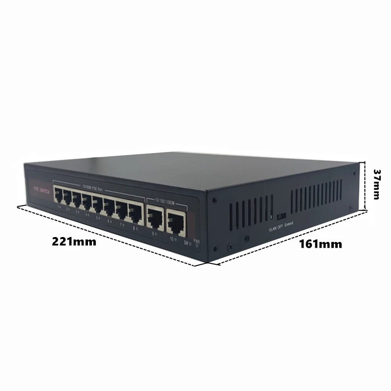 48V Ethernet POE switch with 5/8/16 10/100Mbps Port IEEE 802.3 af/at Suitable for IP camera/Wireless AP/CCTV camera system - Цвет: 8(100M)-2(1000M)