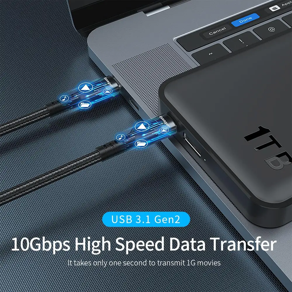 Essager USB Type C to USB C Video Cable Adapter For Macbook Huawei Mate 20 Pro Samsung S10 S9 USBC to Type-C Extender Converter