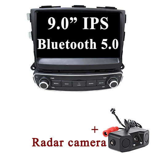 with Radar camera YAZH Android 9,0 пирог 9,0 ''ips экран Автомобильный блок плеер для Kia Sorento с rom 32 ГБ/1024*600 HD/SWC/OBD/Carplay/Mirror Link - Цвет: with Radar camera