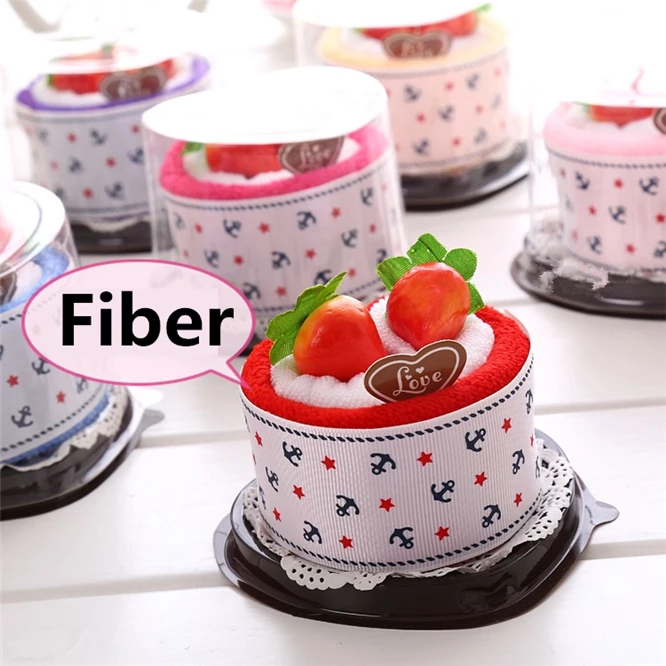 10pcs/lot towel Cake shape packaging towel 20x20cm face towel Christmas Wedding Birthday gift gotel home Decoration