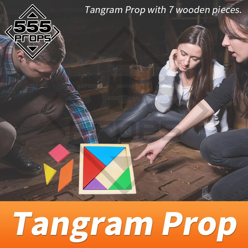 

tangram prop jagsaw puzzle for escape room game put seven pieces in correct position to unlock 555PROPS