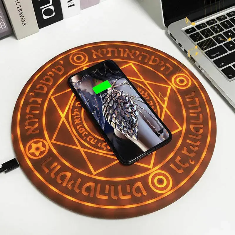 

Magic Array 10W Wireless Mobile Phone Charging Round Glowing Chargers Pad For IPhone Samsung Huawei Xiaomi