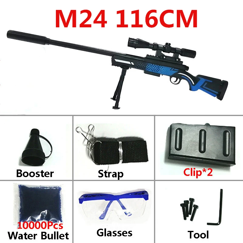 Игрушечный пистолет M24 116 см снайперская винтовка страйкбол безопасный прицел ватет пули стрельба воздушные пистолеты наружные игрушки оружие рождественские подарки