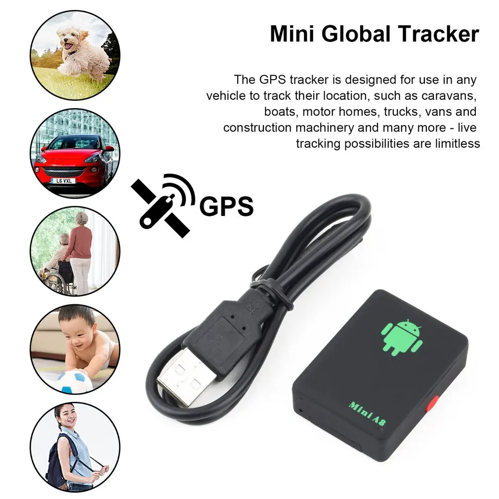 Мини Global A8 gps трекер Авто трекер в реальном времени GSM/GPRS/gps отслеживание мощности инструмент отслеживания для детей домашних животных автомобиль