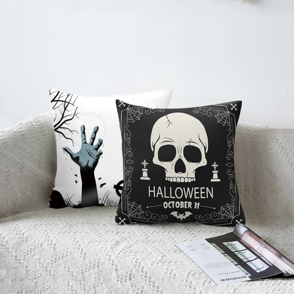 

16 Styles Halloween Cushion Cover Skull Witch Letter Throw Pillow Printed Decorative Pillow Case For Sofa Bedroom