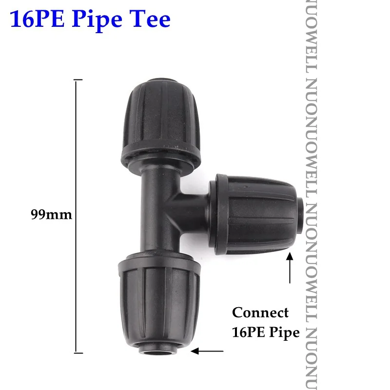 2pcs New 16mm LDPE Pipe Connectors Lock Nuts Garden Water Connector Farm Watering Agricultural Irrigation Pipe Hose Connector