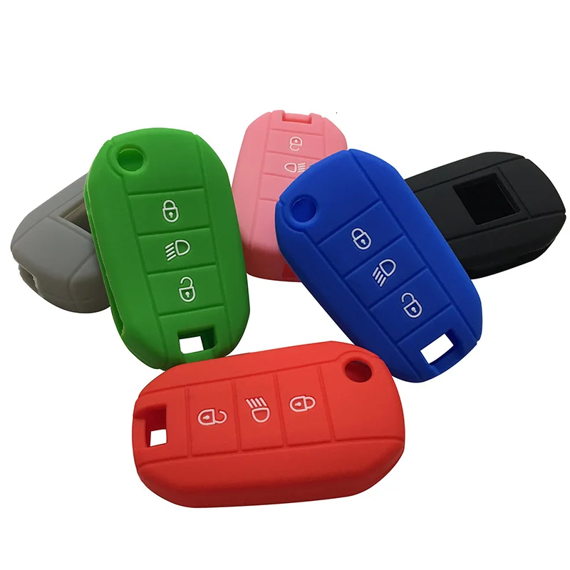 Silicone Key Case For Peugeot 208 308 3008 2008 307 508 407 Expert Rifter Partner Car Key Cover Case Fob