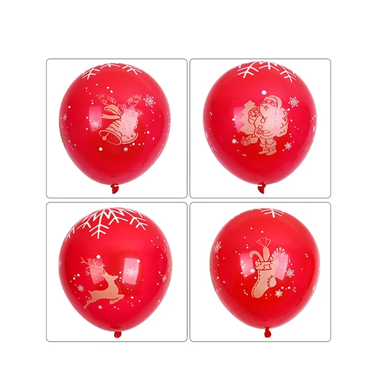 Bronzing Christmas Balloons Kit Red And Green Latex Balloons Confetti Balloons For Xmas Party Decoration 12 Inches Balloon Foil