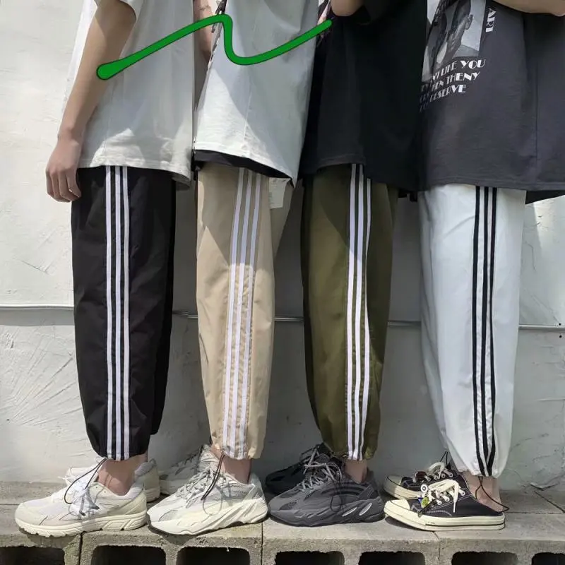 Three line sports pants super fire cec pants men straight loose summer thin section nine points tide brand ins beam foot leisure Three line sports pants super fire cec pants men straight loose summer thin section nine points tide brand ins beam foot leisure