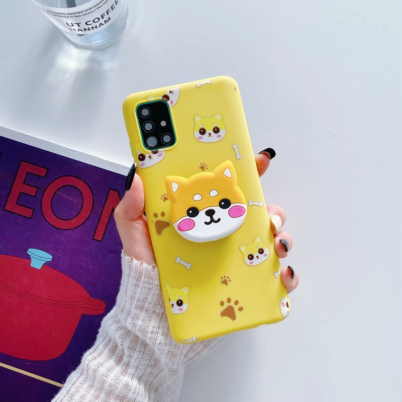 samsung cute phone cover 3D Hoạt Hình Dễ Thương Giá Đỡ Điện Thoại Ốp Lưng Dành Cho Samsung Galaxy Samsung Galaxy A51 A71 A32 A52 A72 4G 5G A52s A53 a12 Dễ Thương Silicone Mềm Cô Gái Đứng Bao Da cute phone cases for samsung  Cases For Samsung