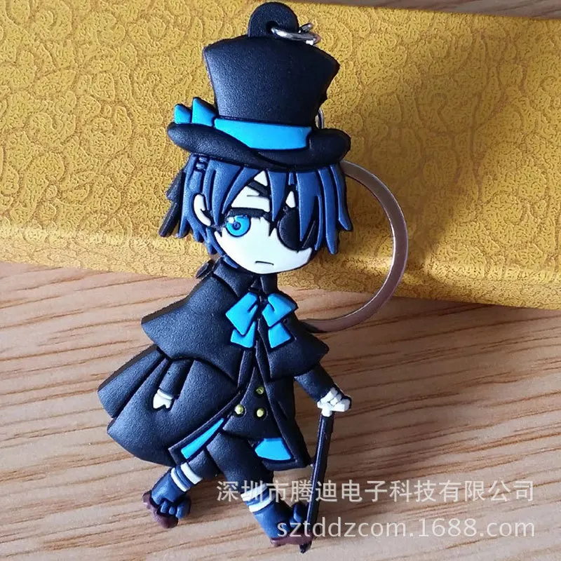 Черный Дворецкий японский мультфильм ПВХ брелок Ciel Phantomhive Себастиан микаелис
