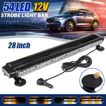 

12V 28" 54 LED Car Truck Strobe Light Flashing Emergency Light Bar Warning Light Bar Beacon Lamp 7 Flash for Jeep Trailer