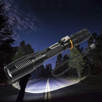 

8000LM Tactical T6 LED 5 Modes 18650 Flashlight Zoomable Lamp Light Pocket LED Flashlight 5 Modes Flashlight