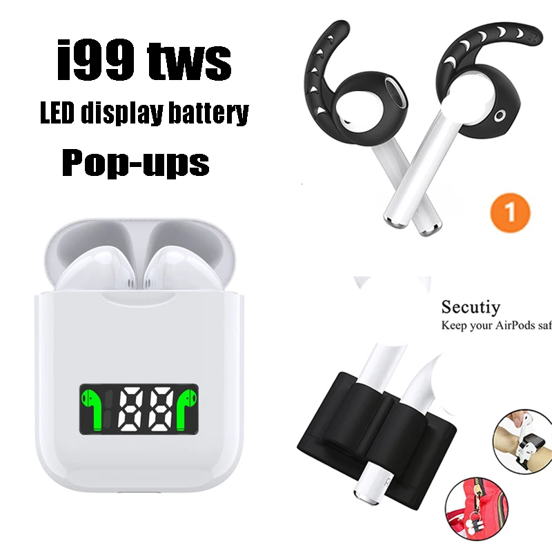 i99 tws LED Wireless Bluetooth Earphones Earbuds For iPhone Samsung Xiaomi Huawei LG pk ear air i10 i12 i800 i18 i1000 i200 i300 - Цвет: i99 heiJ heiS