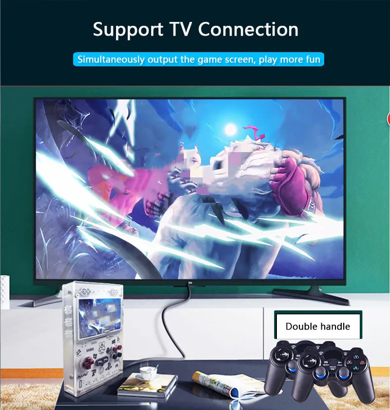 Портативная игровая консоль RS11 в стиле ретро 5 0 дюйма Raspberry Pi поддержка четырех