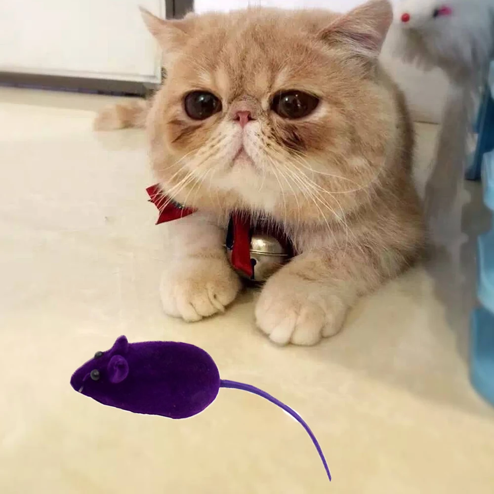 

1pc Interactive Sound Plush Rubber Vinyl Mouse Pet Cat Realistic Sound Toys Flocking Mouse Funny Cat Toys Random Colors Pet Tool