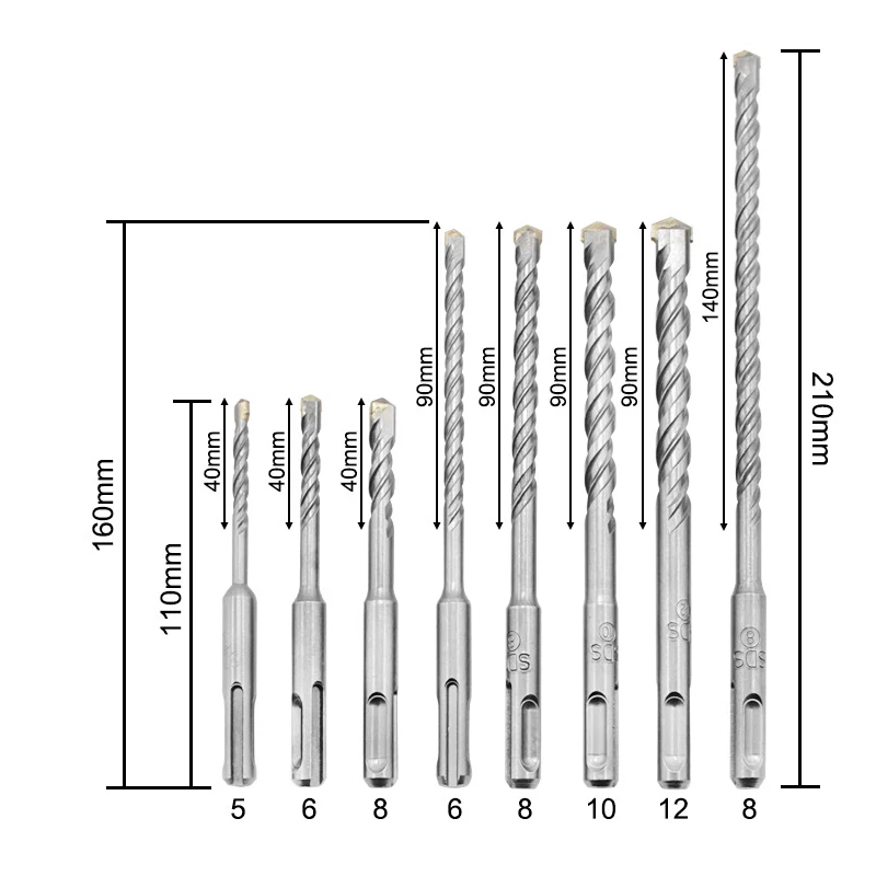 

SDS Plus Hammer Drill Bit 5x110,6x110 for Concrete,Brick