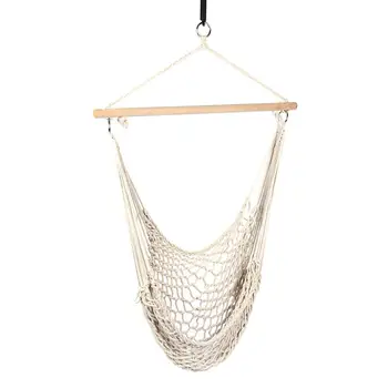 

Handmade Hanging Cotton Rope Hammock Chair Patio Porch Bedroom Backyard Indoor Outdoor Swing Chair Seat