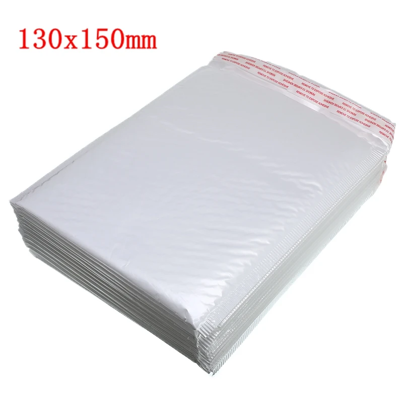 130x150mm 50 шт./лот, белый пенопластовый конверт, сумка, разные характеристики, почтовые отправители, мягкий конверт, пузырьковый почтовый пакет, Лидер продаж - Цвет: 130x150mm