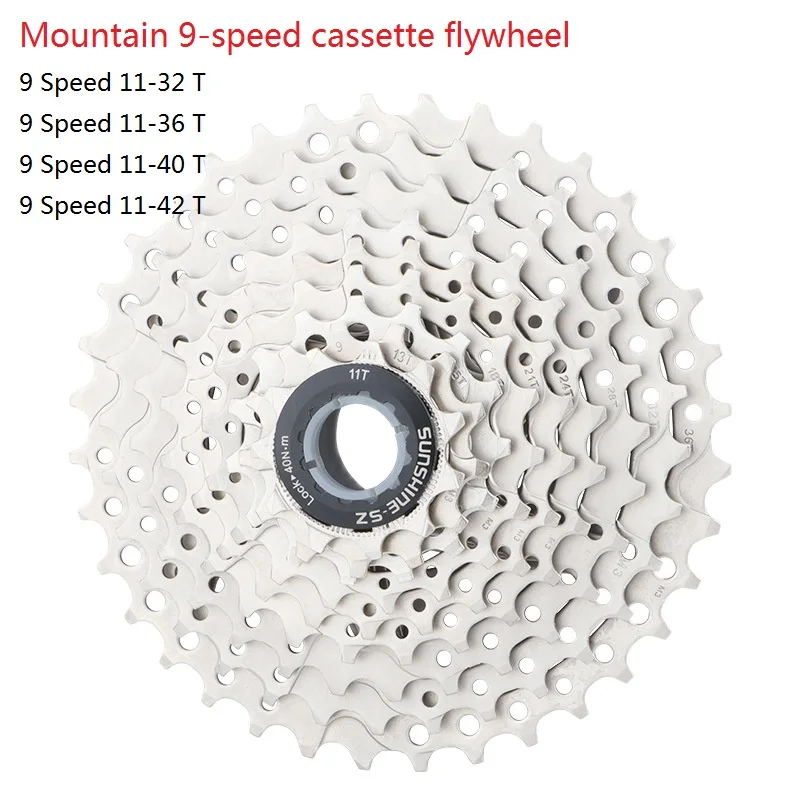 Bicycle 9 Speed Cassette Sprocket MTB Bike Freewheel 11-32T 36T 40 42T Transmission Gear Accessories | Спорт и развлечения