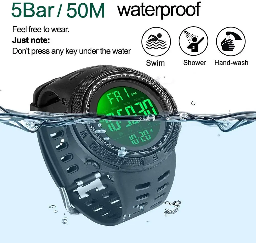 5 PCS/Set SKMEI Chrono Digital Watches Mens Sport Countdown Wristwatches Men 2 time Alarm Clock Watches Male reloj hombre 1251 sports watches