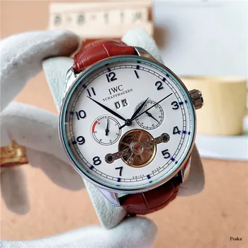 

IWC- New Automatic Mechanical Men Watch Silver Blue Stainless Steel Transparent Sapphire Glass AAA Glide Watches