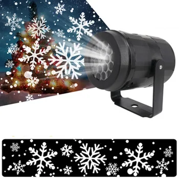 

4W Snowflake Pattern LED Laser Projector Lights 85V-240V Holiday Home Party Decoration Christmas Projector DJ Light Stage Lamp