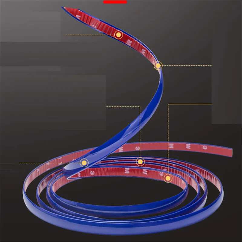 Blue Car Window Decoration Protector  PVC Strip Chrome Styling Auto Window Edge Chrome-plated Moulding Trim Strip Automobiles