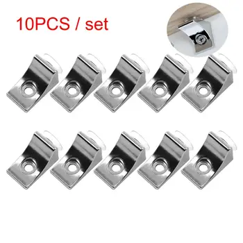 

10pcs Right Angle Glass Shelf Suction Cup Fixing Support Clip Bracket Clamp Cabinet Cupboard Glass Bracket Supporter Holder